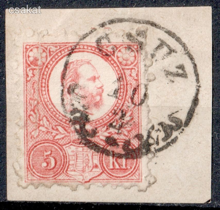 1871 réznyomat CSUZ bélyegzés Komárom Felvidék Slovakia Croatia Gudlin E2.8 / 150p (d34)