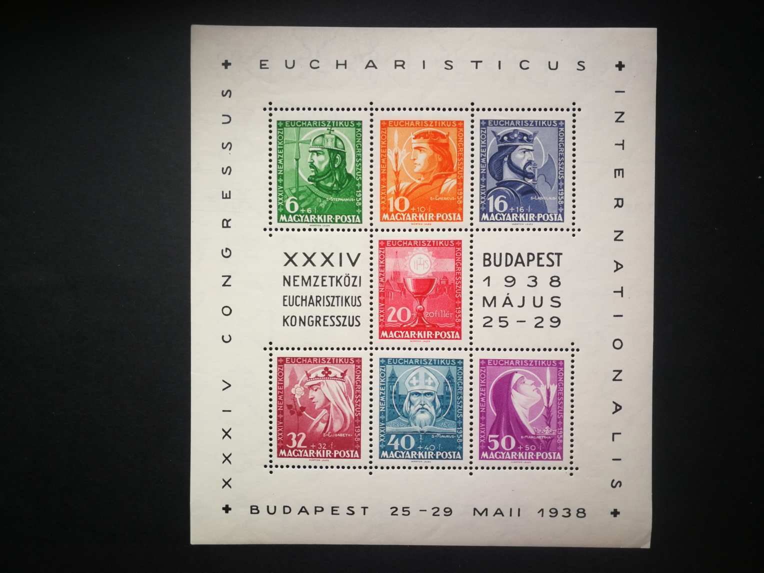 Magyarország 1938 Eucharisztikus blokk enyhe törések G2