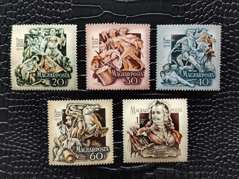 1953. Magyar Bélyeg II. Rákóczi Ferenc (II.)** (1366) Tévnyomat (20f és 1Ft színeltérés)