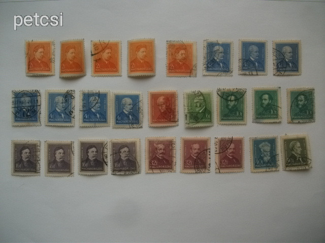 Magyar bélyeg arcképek 1932 26 db