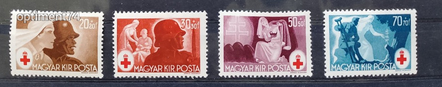 1944. Vöröskereszt III. - Postatiszta, falcmentes, szép bélyegek