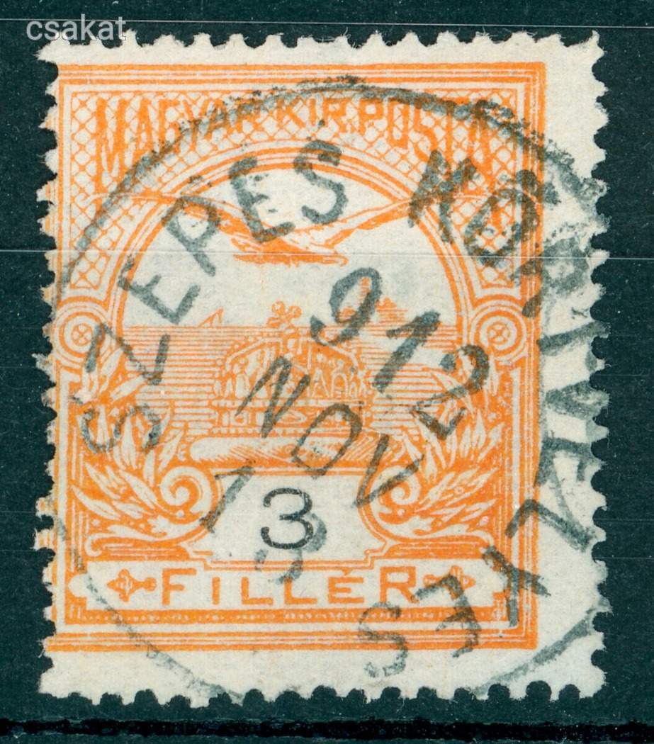 1909 turul SZEPES KÖRTVÉLYES kötőjel nélküli bélyegzés Felvidék Slovakia Gudlin E3.20 / 60p (d99)