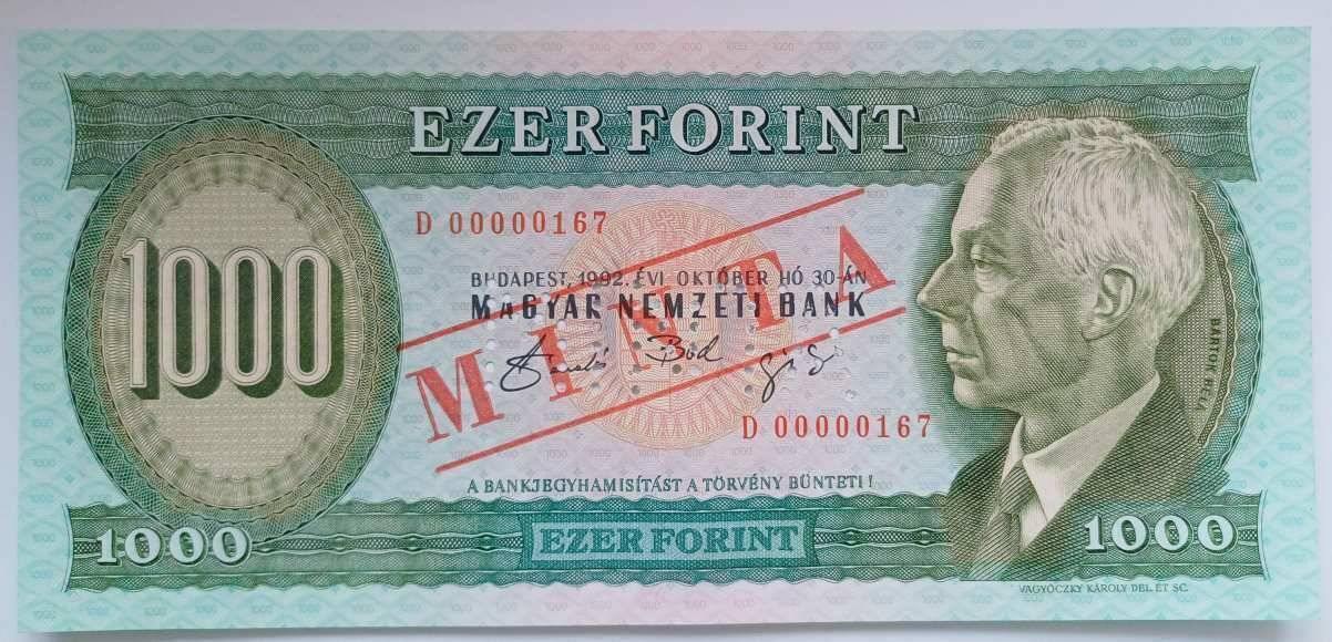 1000 forint 1992 UNC Minta
