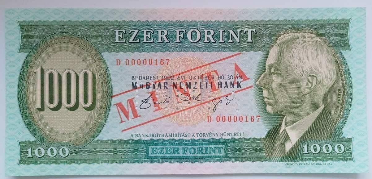 1000 forint 1992 UNC Minta