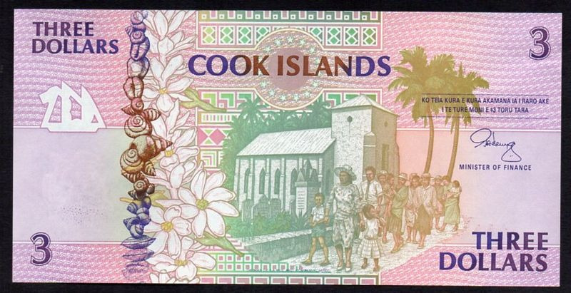 Cook-szigetek 3 dollár UNC 1992