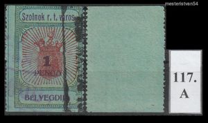 1927. Szolnok.Okirati füzetbélyeg 1Pengő. A-117