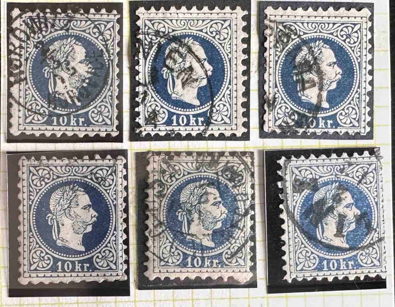 1867 KŐNYVNYOMAT,  ELSŐ MAGYAR BÉLYEG,  LEBÉLYEGZÉSEK