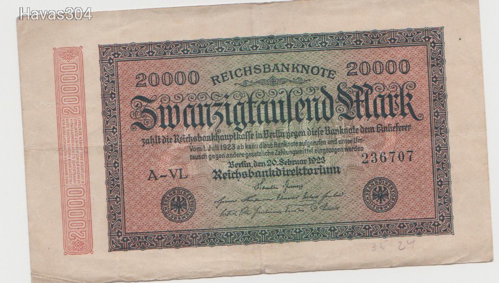 20000 német márka, 1923-as