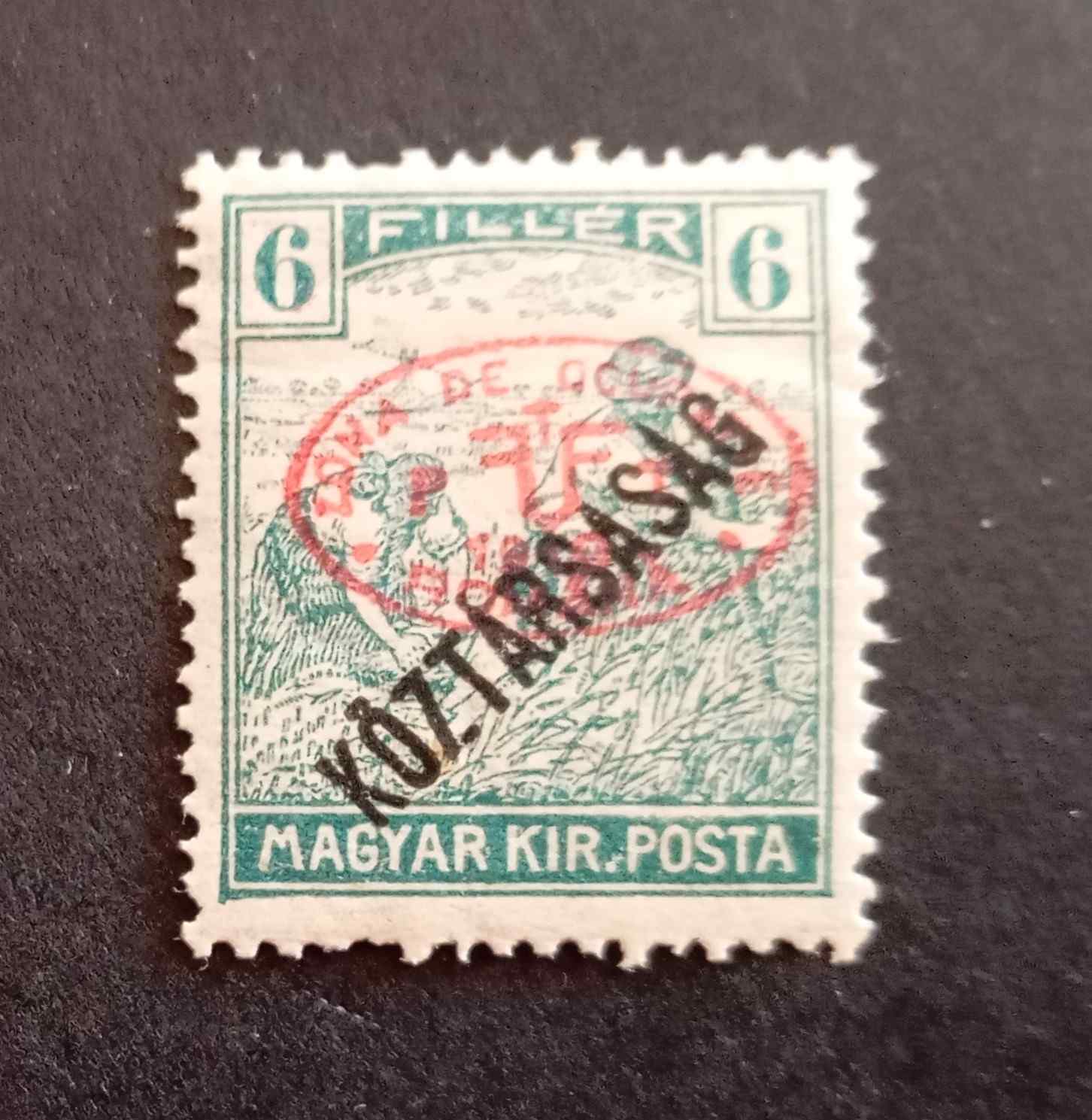 Magyarország 1919 Debrecen román megszállás Arató/Köztársaság 6 F falcos H