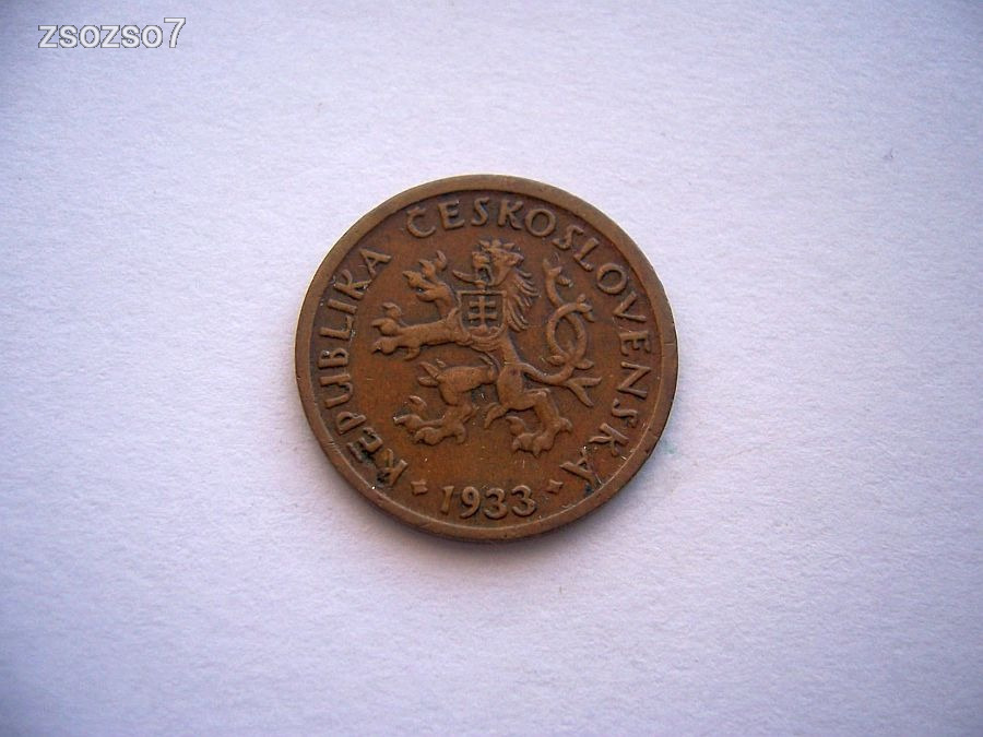 Csehszlovákia 10 Halér 1933  RITKA!