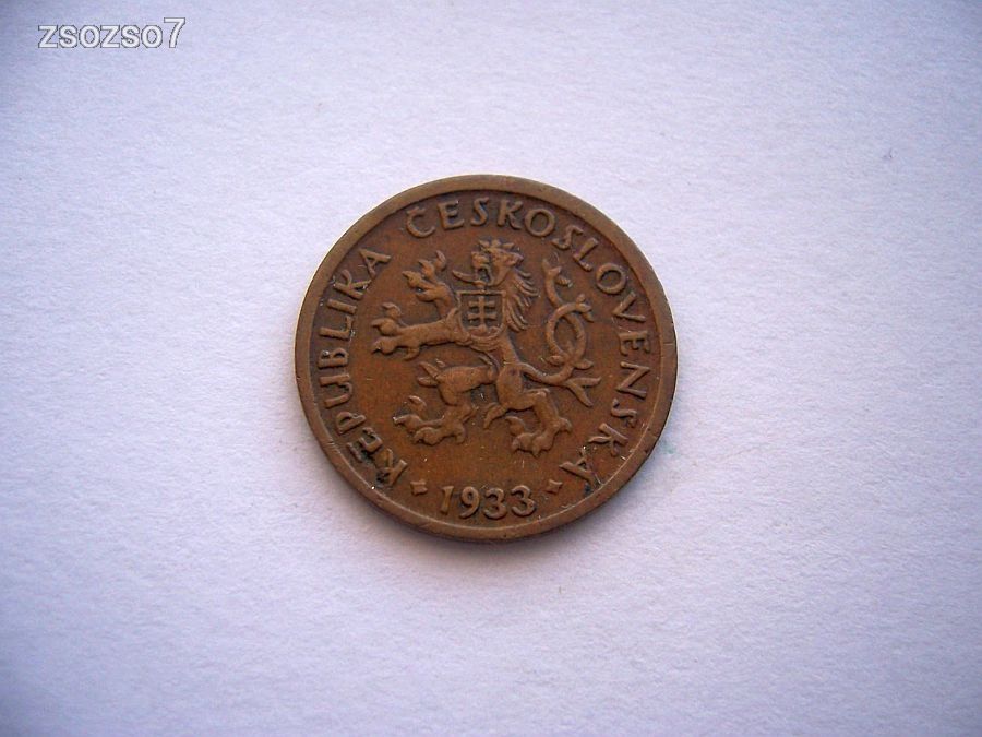 Csehszlovákia 10 Halér 1933  RITKA!