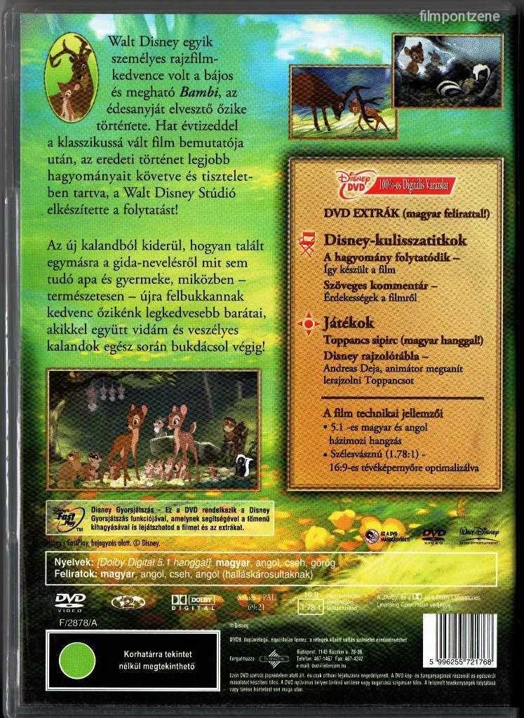 Bambi 2. - Az erdő hercege (2006) DVD Intercom kiadású Disney rajzfilm