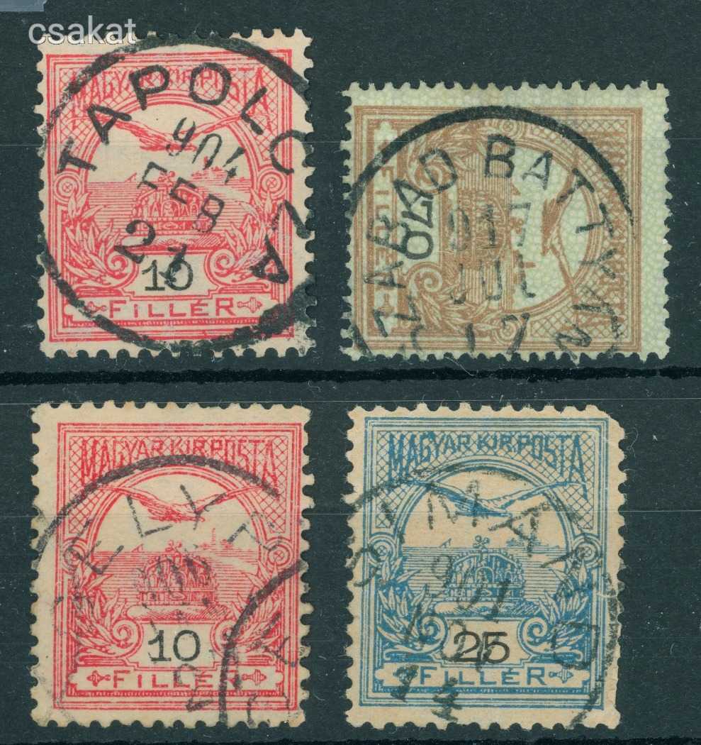 1900+ turul lebélyegzések TAPOLCZA + SZABAD BATTYÁN + SELYP +  SIMÁND Gudlin 110p (e06)