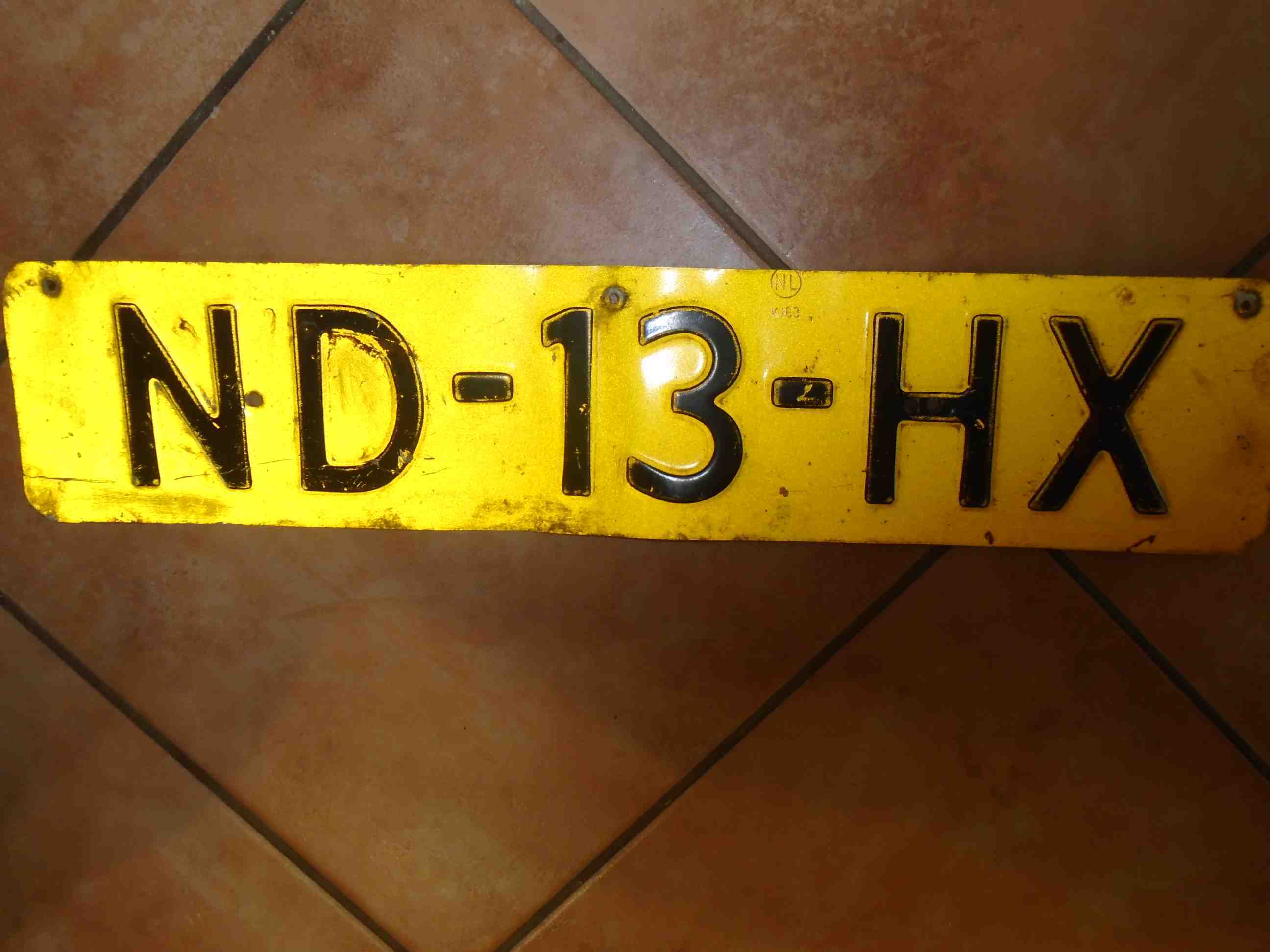 RENDSZÁMTÁBLA RÉGI HOLLAND!