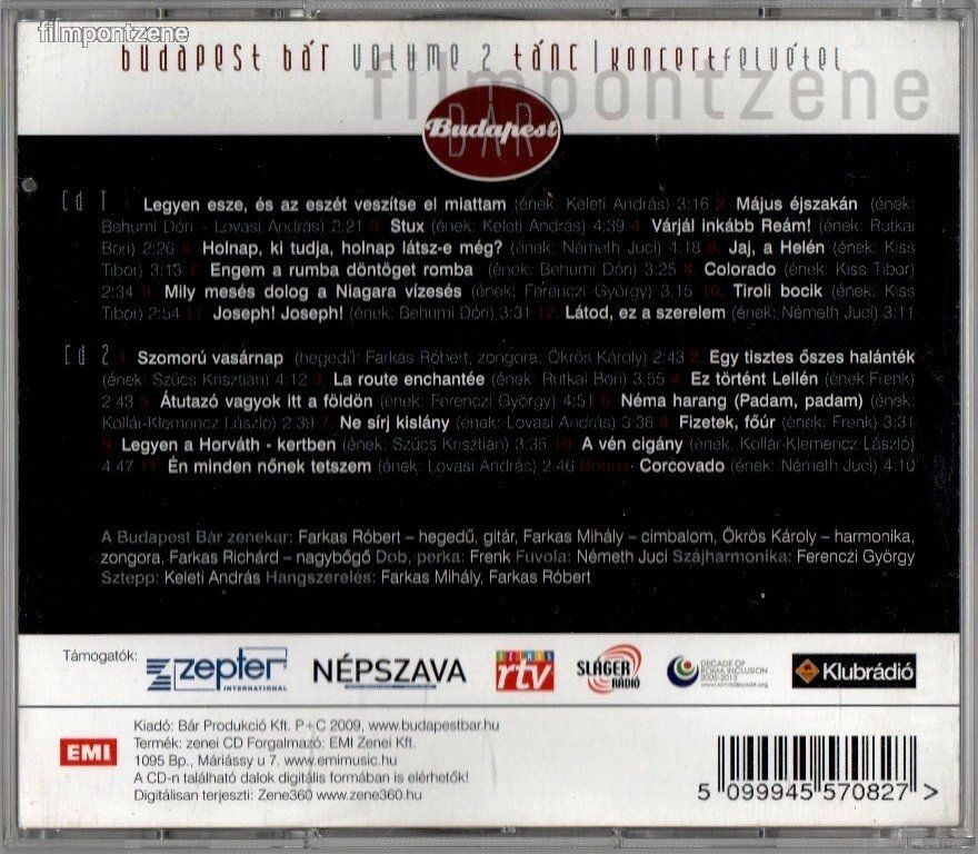 Budapest Bár volume 2. (2009) 2CD