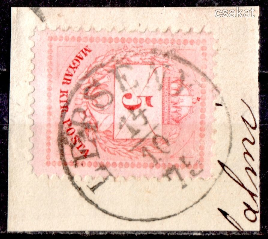 1874 színesszámú krajcáros szép LEPSÉNY bélyegzés Gudlin E3.12 / 50 pont (c35)
