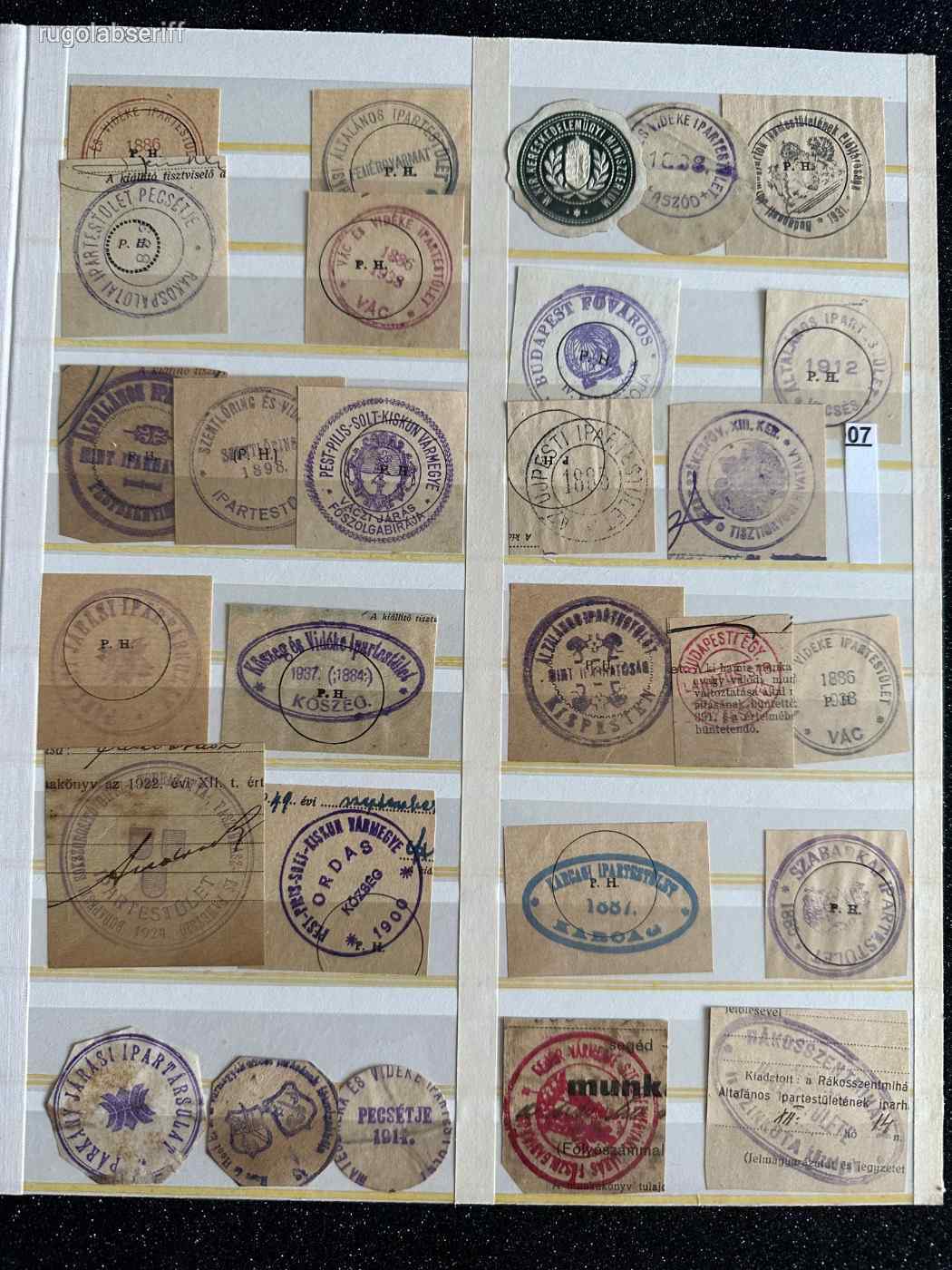 1910-20-as évek szép lebélyegzések, kivágáson, -07.-
