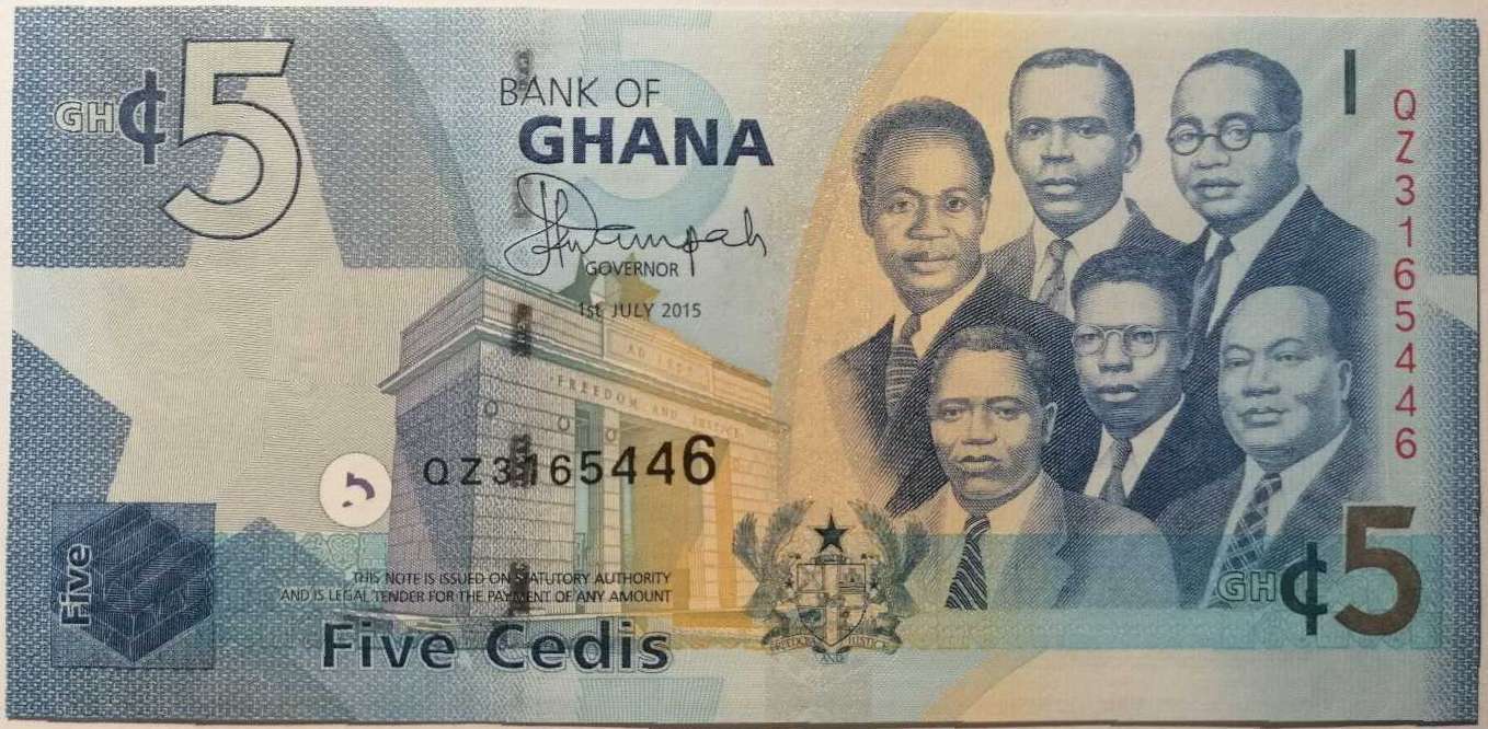 Ghána 5 cedi 2015 UNC