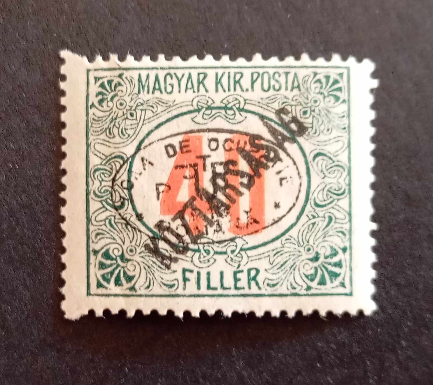 Magyarország 1919 Debrecen román megszállás Piroszámú portó/ Köztársaság 40 F H