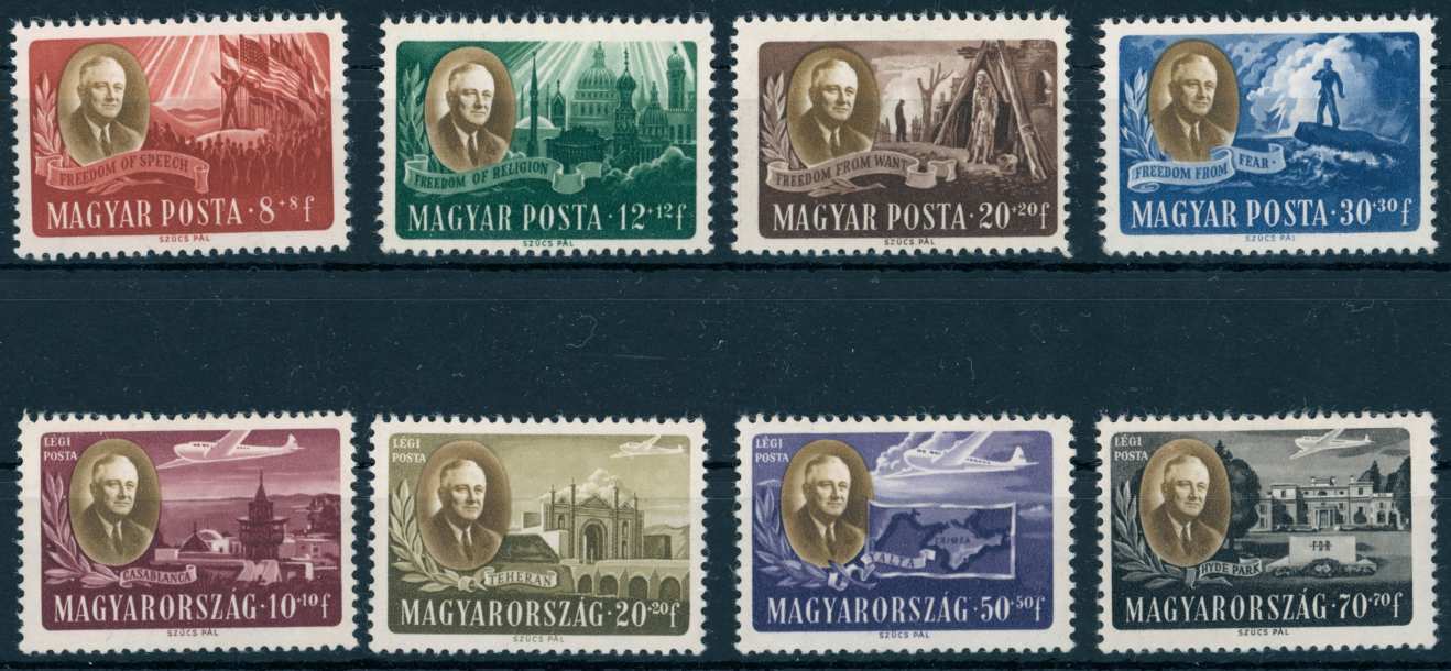 1947 F.D. ROOSEVELT postatiszta ** sor MPIK 8.000 Ft  (e52)