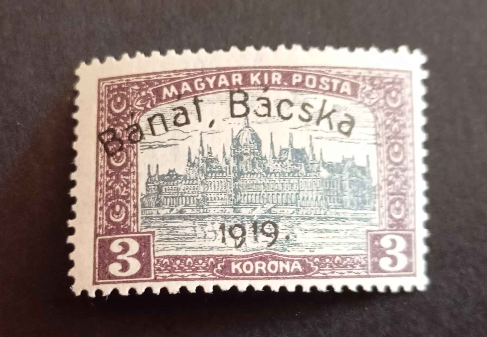 Magyarország 1919 Bánát-Bácska Parlament 3 K * falcos H