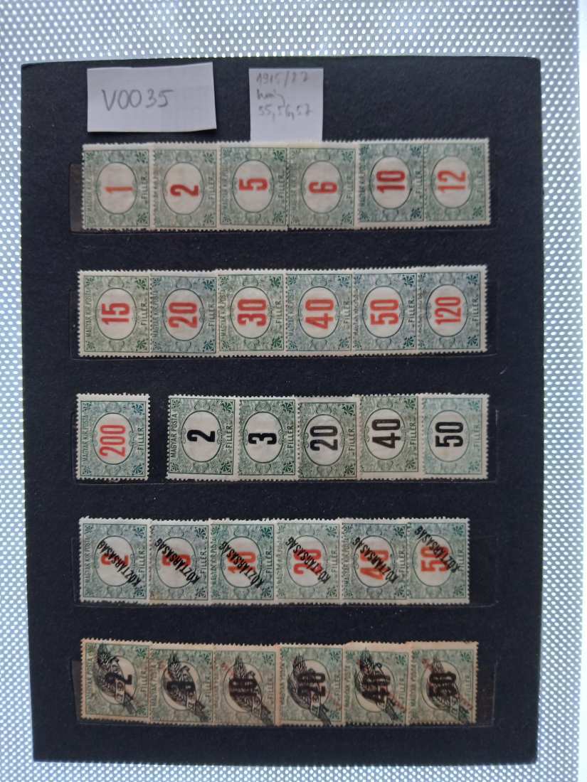 V0035 Magyar bélyeg 1921, 1927 76-99,112-116 falcos  postatiszta