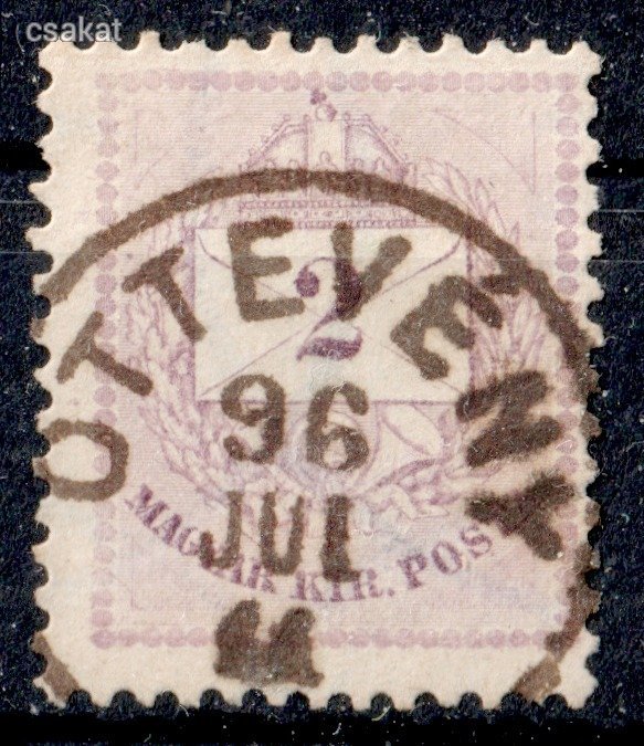 1881 színesszámú krajcáros ÖTTEVÉNY bélyegzés Gudlin E3.20 / 80p (d49)