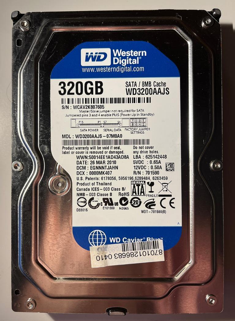 Western Digital 320 GB HDD