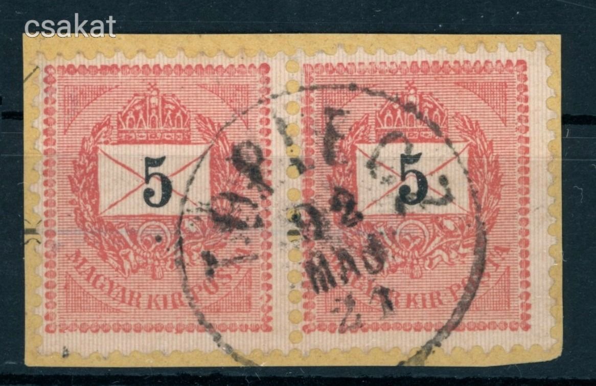 1889 krajcáros TOPLECZ lebélyegzés kivágáson Máramaros Krassó-Szörény Gudlin E3.20 / 70p (e33)
