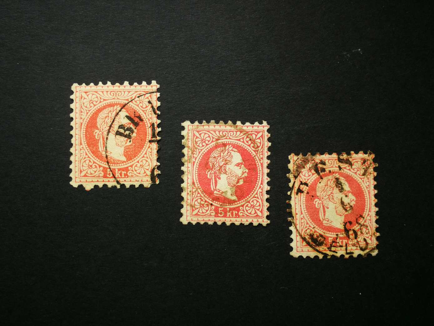 Magyarország 1867 Könyvnyomat 3 db. 5 kr. E2