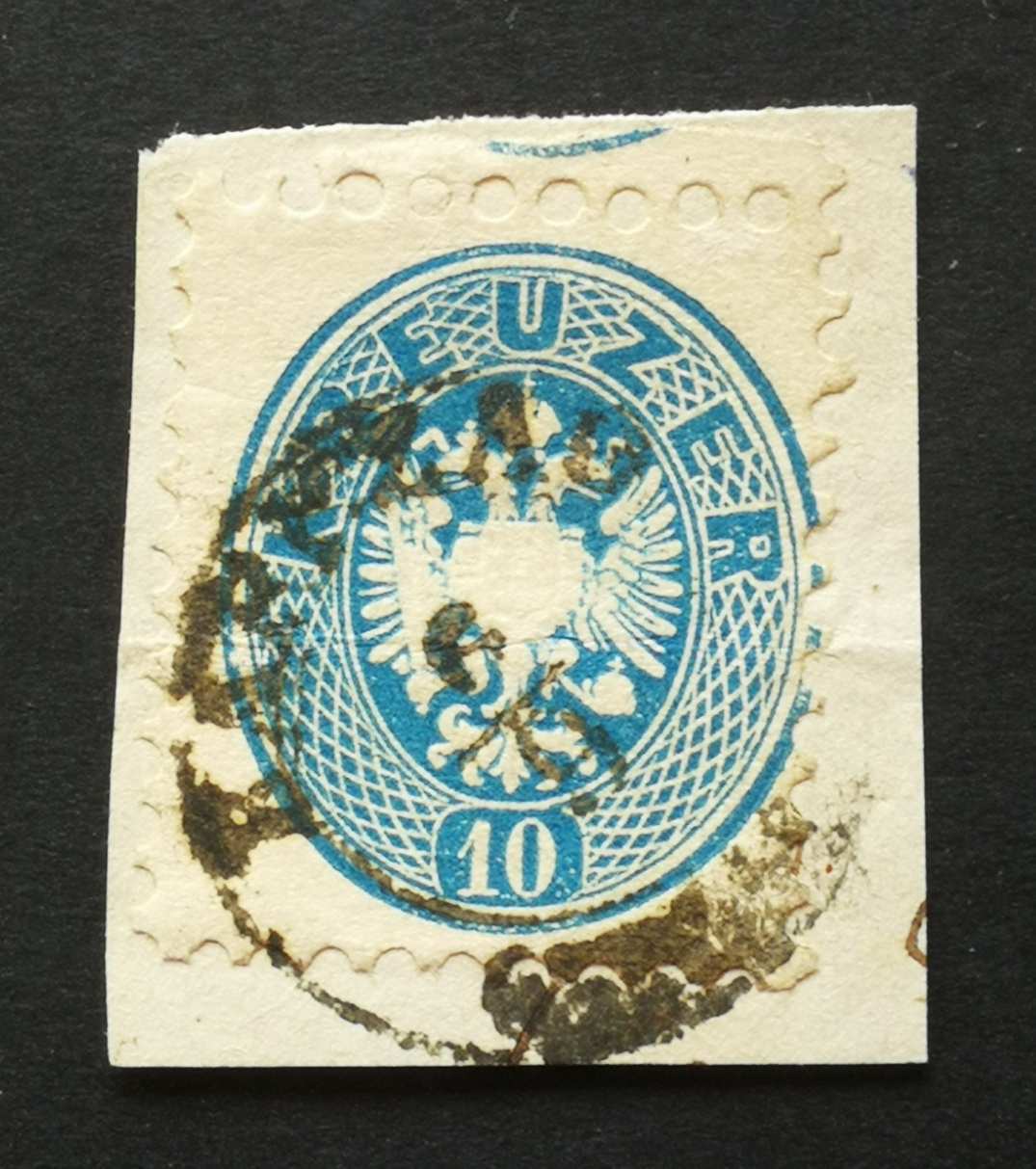 Magyarország 1863/64 Könyvnyomat 10 Kr. KARCZAG D2.3 Gudlin 50 kivágáson H