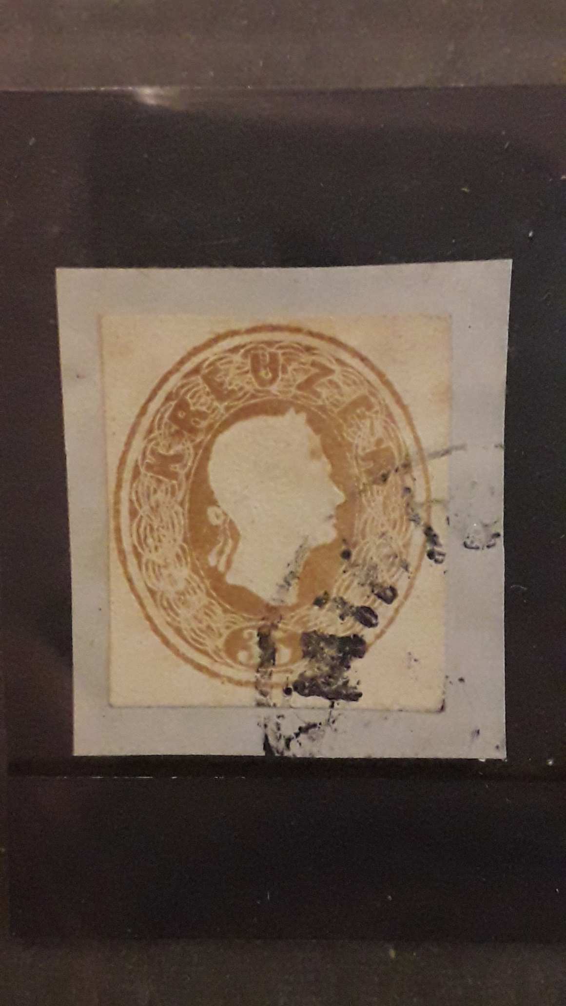1860/61. Díjjegyeskivágás 35kr bélyeg ként felhasználva kivágáson (5000.€+++)