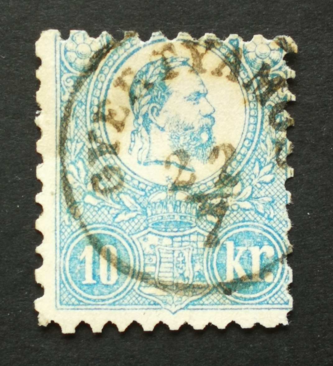 Magyarország 1871 Kőnyomat 10 Kr GYERTYÁMOS apró elvékonyodás H
