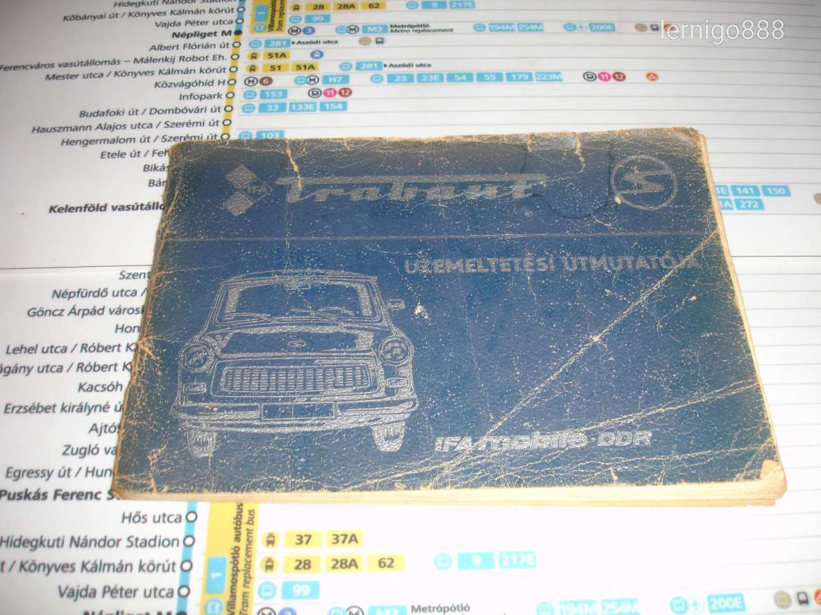 TRABANT ÜZEMELTETÉSI ÚTMUTATÓJA