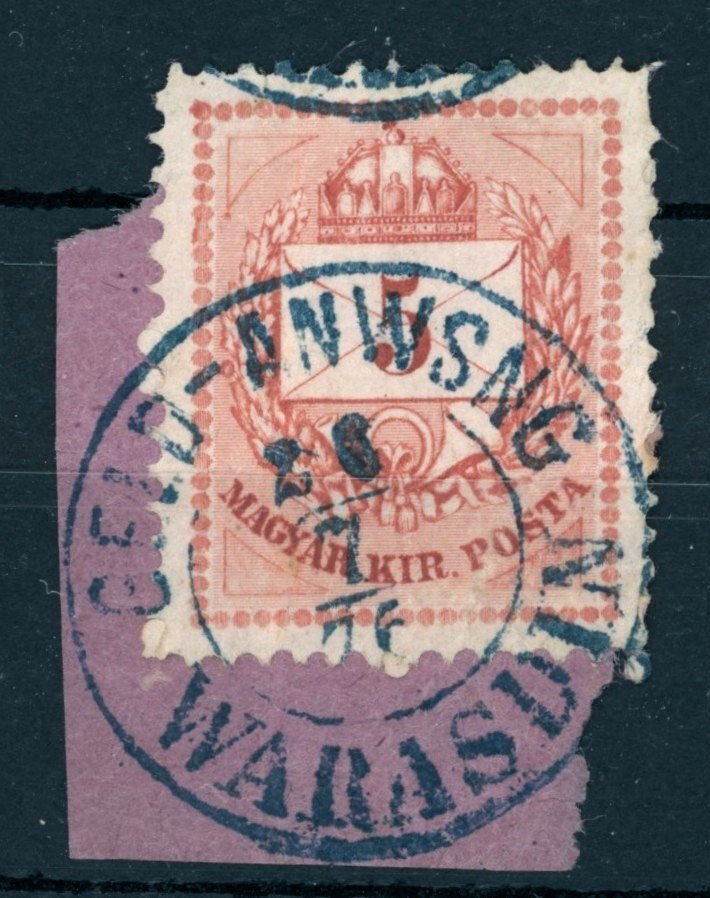 1874 krajcáros szép GELD-ANWSNG / WARASDIN kék bélyegzés Croatia Gudlin D3.4 / kék ismeretlen! (e50)