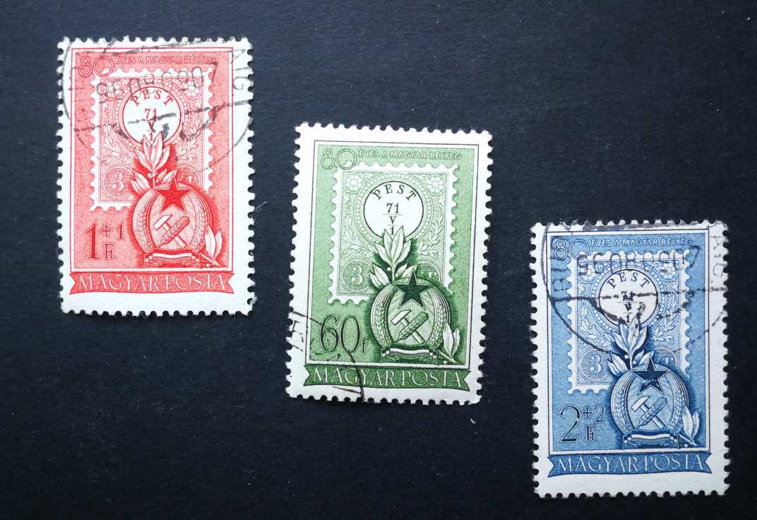 Magyarország 1951 80 éves a magyar bélyeg pecsételt kat. ár 4500 Ft H
