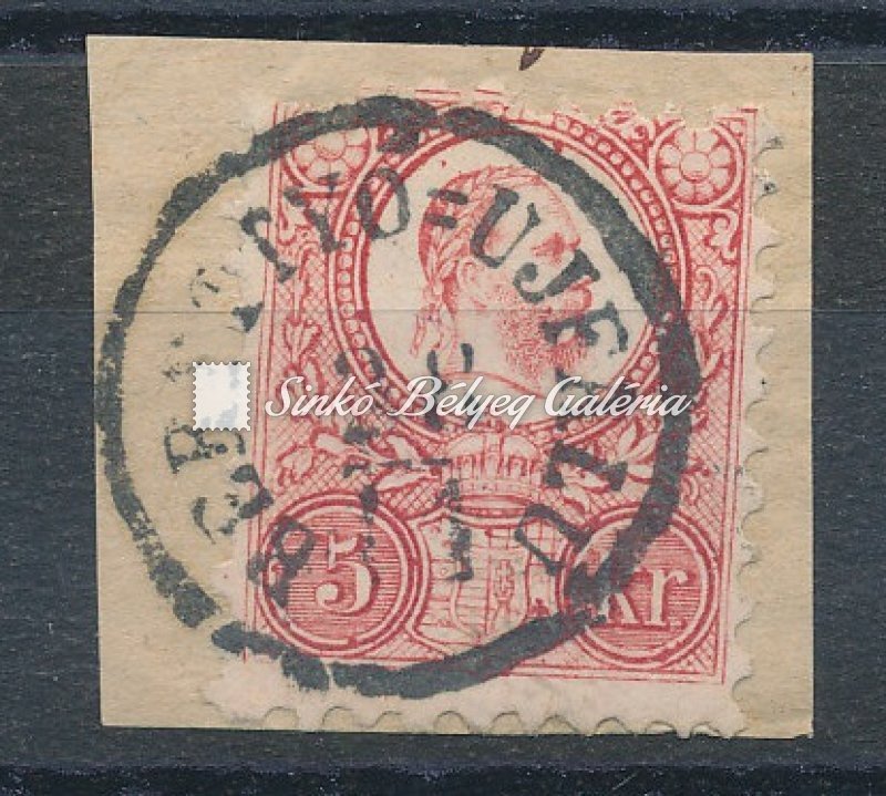 1871. Réznyomat 5kr. kivágáson, BERETTYÓ=UJFALU