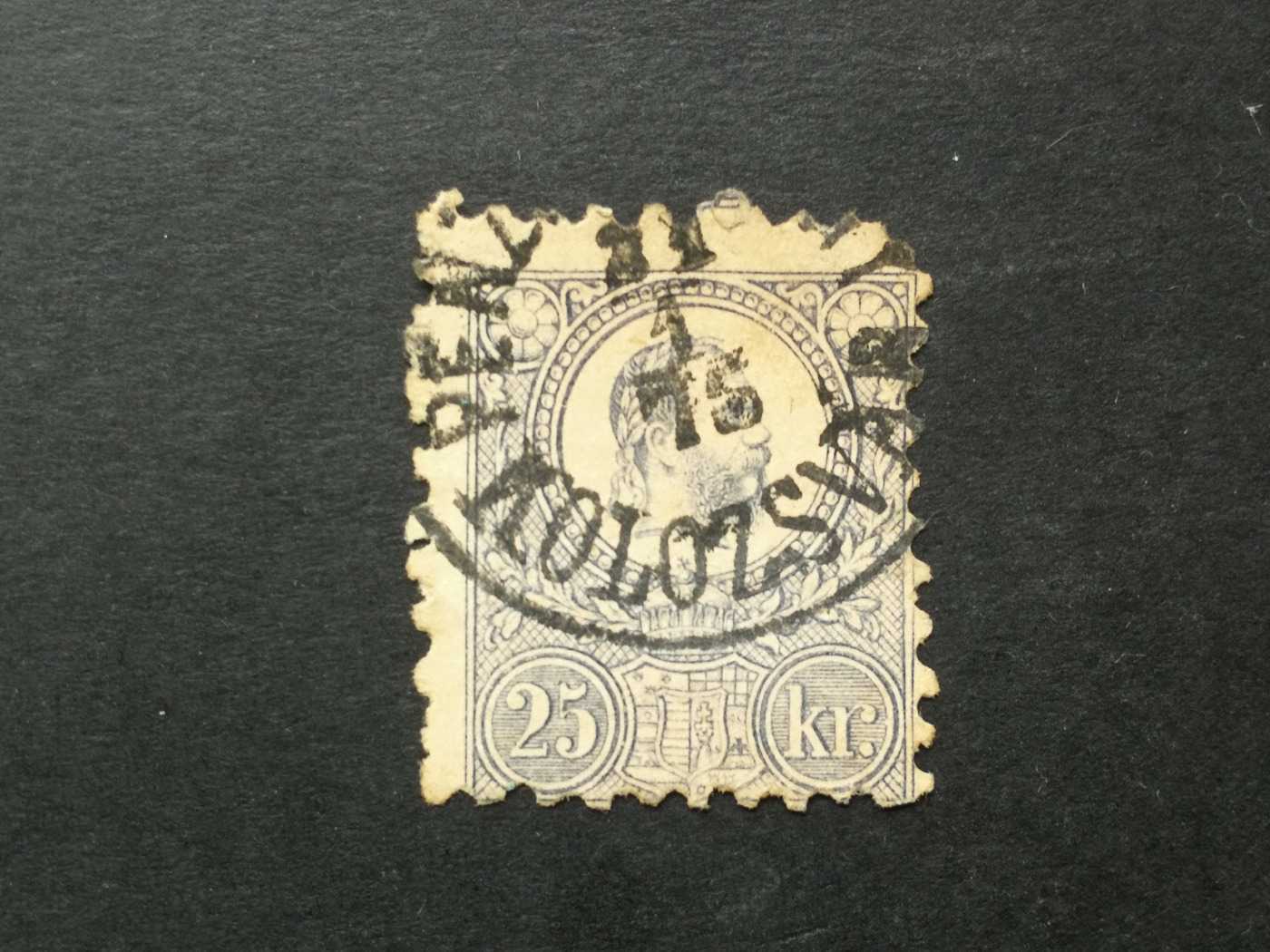 Magyarország 1871 réznyomat 25 kr. Kolozsvár Pénz (utalvány), elfogazva, sarokhiány, Gudlin:100 A