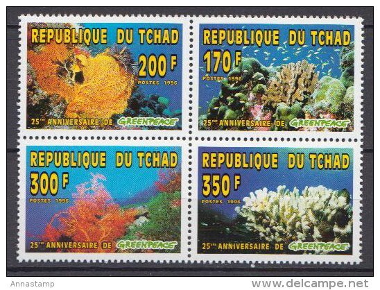 Csád postatiszta tengeri élet sor és blokk