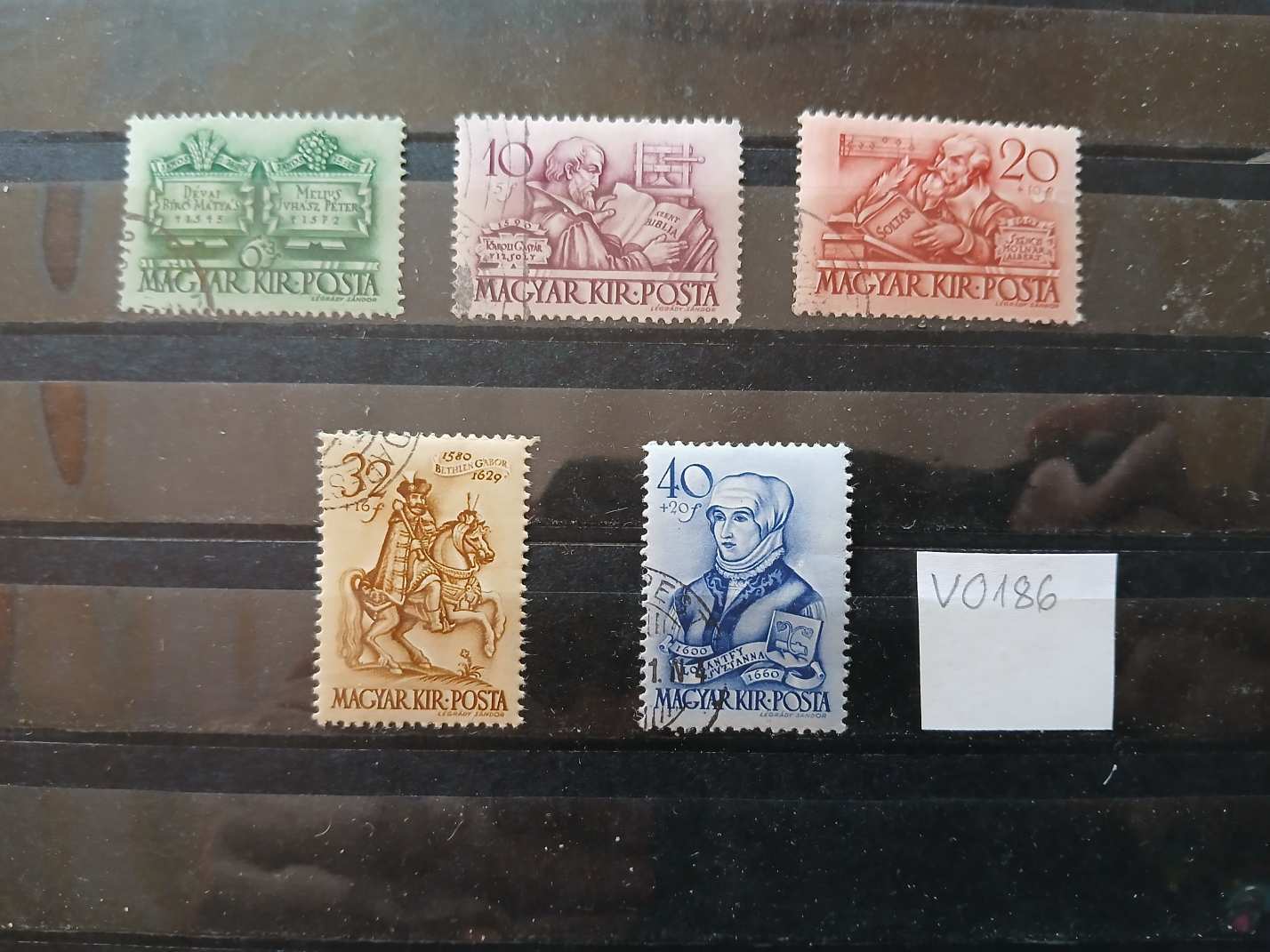 V0186 Magyar bélyeg 1939 649-653 pecsételt enyvezett