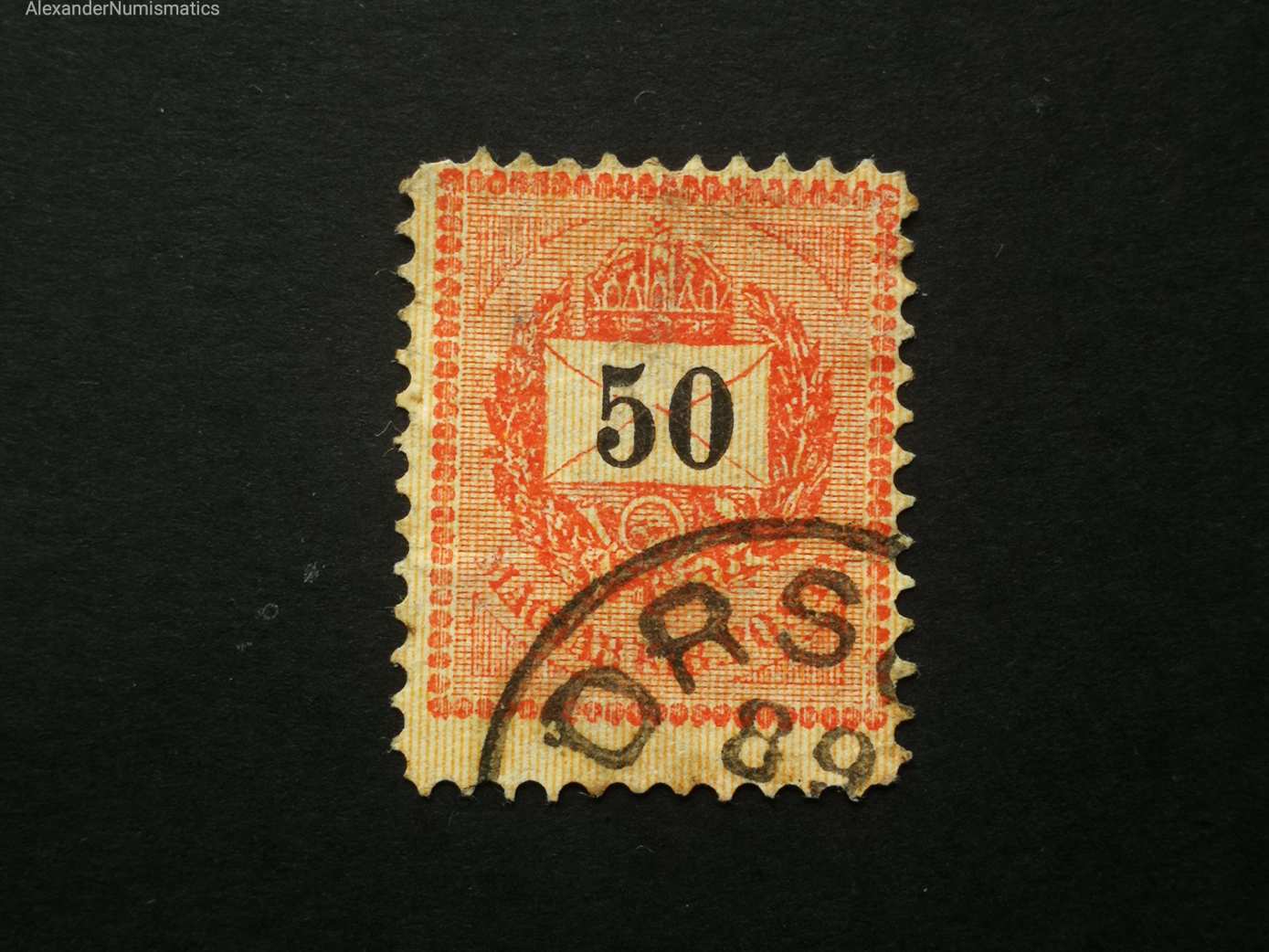 Magyarország 1888 Feketeszámú 50 kr. Orsova, B11 1/2, F