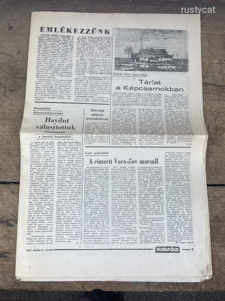 -AV576- Régi Újság Kisalföld 1985.