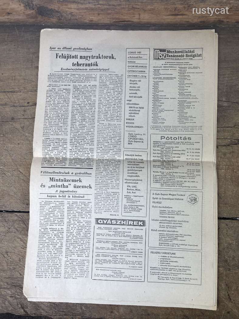 -AV576- Régi Újság Kisalföld 1985.